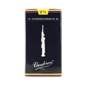 Vandoren SR2025 TRADITIONAL SOPRANO SAXOPHONE REEDS Size 2.5