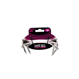 Ernie Ball 3IN FLAT RIBBON PATCH CABLE WHITE-3 PACK